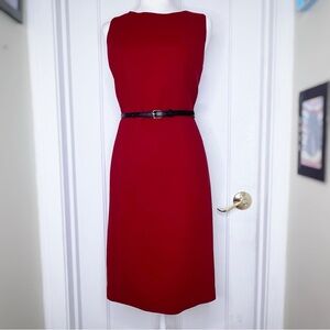 Talbots Red Midi Dress with Belt